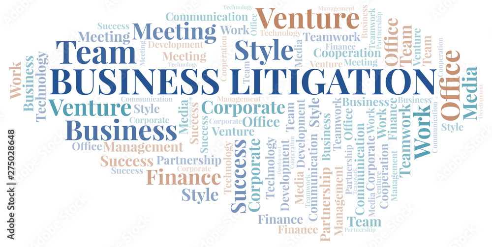 Fototapeta premium Business Litigation word cloud. Collage made with text only.