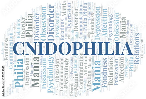 Cnidophilia word cloud. Type of Philia.
