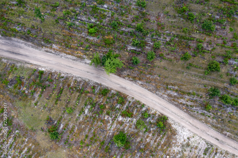 country road, view from above
