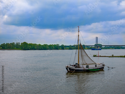 Old ship on european river