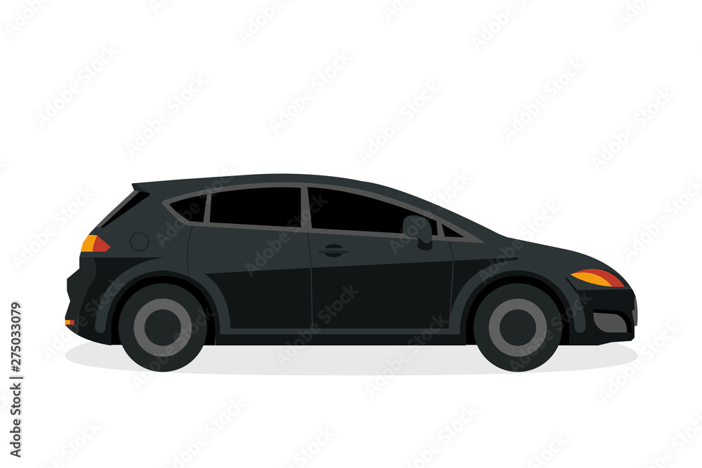 Fototapeta premium black car isolated on white background illustration vector