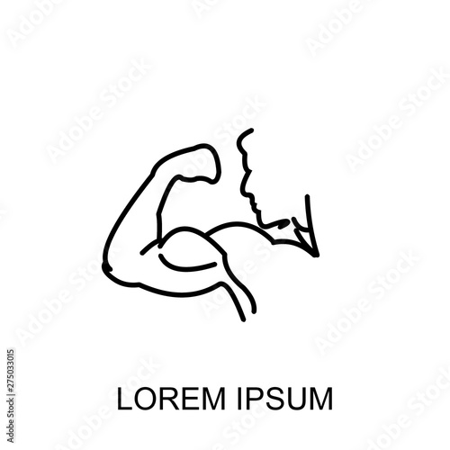 arm, bicep, strong hand icon cartoon .vector ilustration