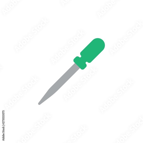 Handle awl flat icon, vector sign, Sharp Awl Tool colorful pictogram isolated on white. Symbol, logo illustration. Flat style design