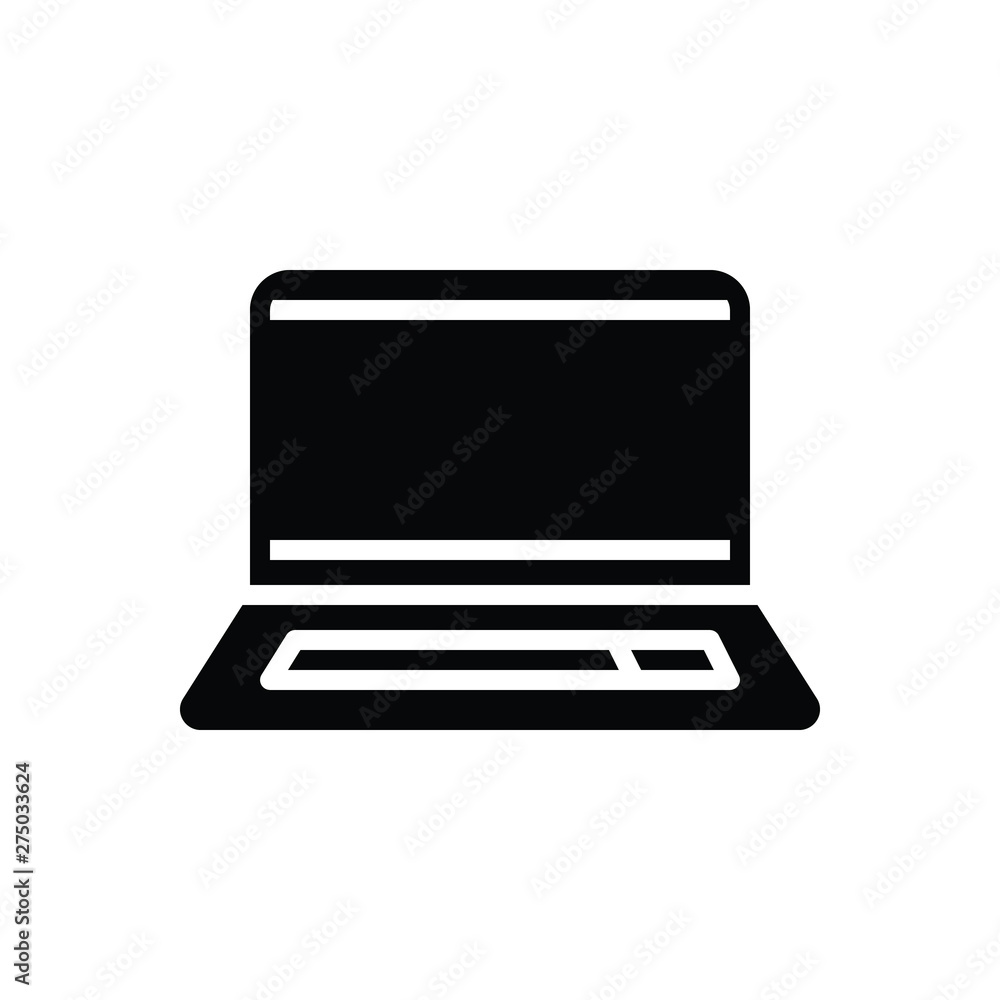 Black solid icon for laptop screen Black solid icon for laptop screen