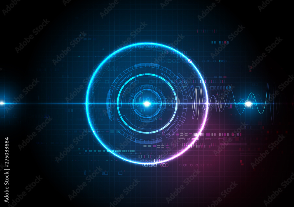 Blue Pink Futuristic Circuit Sound wave Blue Pink Futuristic Circuit Sound wave