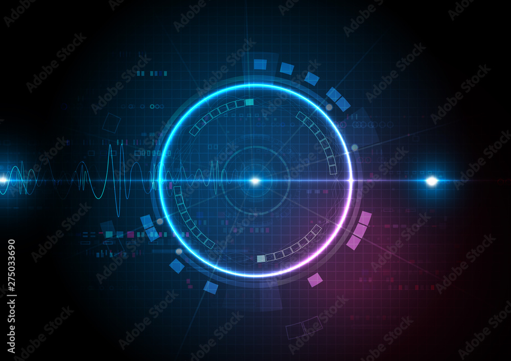Blue Pink Digital Technology with sound wave Blue Pink Digital Technology with sound wave