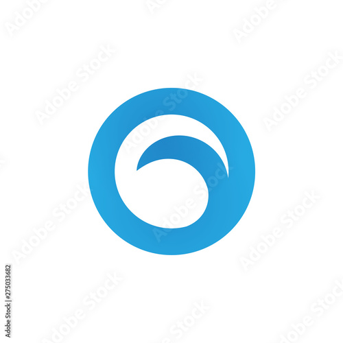 wave water circle logo vector