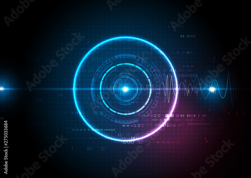 Wallpaper Mural Blue Pink Futuristic Circuit Sound wave Torontodigital.ca