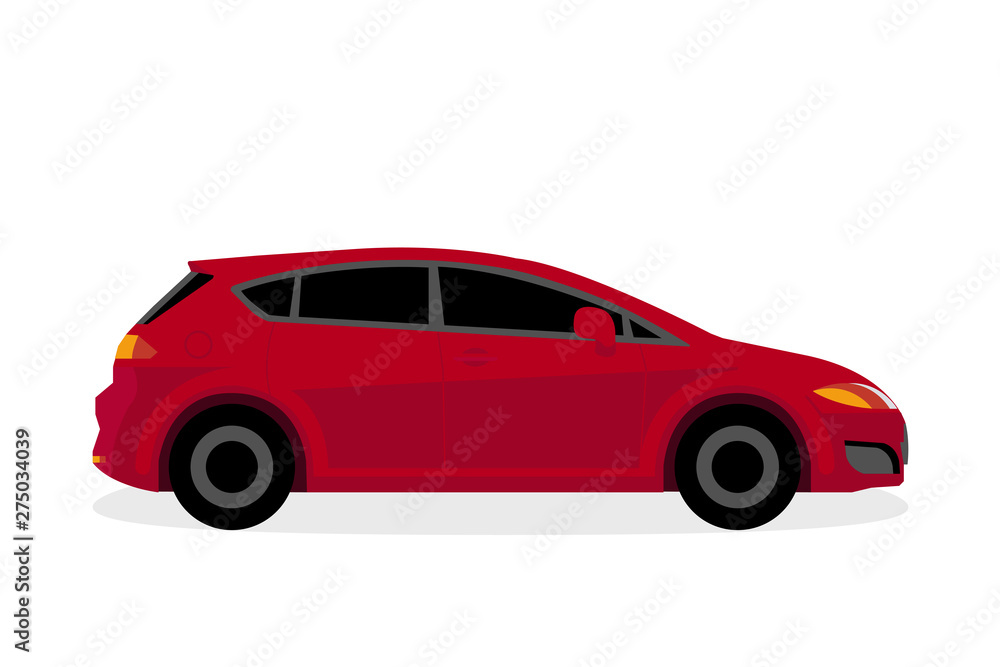 Red car isolated on white background  illustration vector 