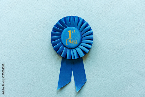 Canvas Print Champion or Winners 1st Place blue rosette