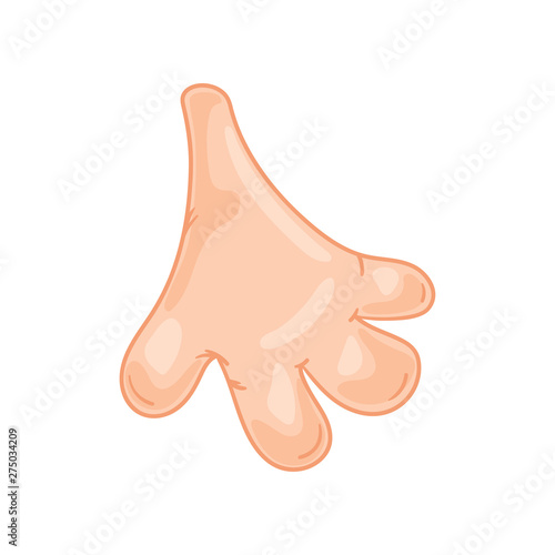Open palm down. Vector illustration on white background.