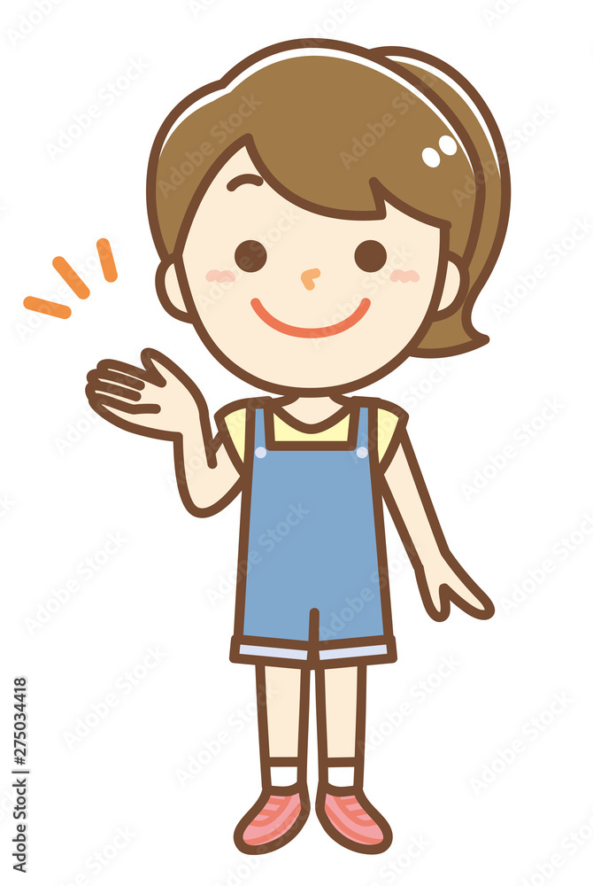 案内する女の子のイラスト 案内する女の子のイラスト