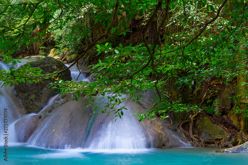 Erawan Waterfall beautiful in green forest