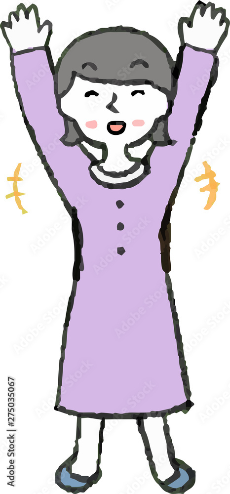 Illustration of a Woman wearing a purple dress face and pose Illustration of a Woman wearing a purple dress face and pose