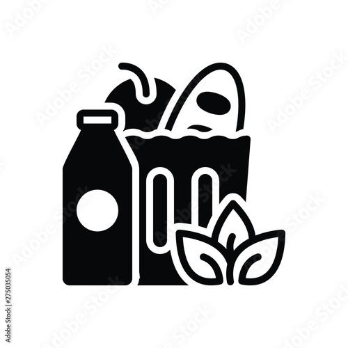 Black solid icon for groceries