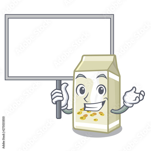 Bring board soy milk in a cartoon box
