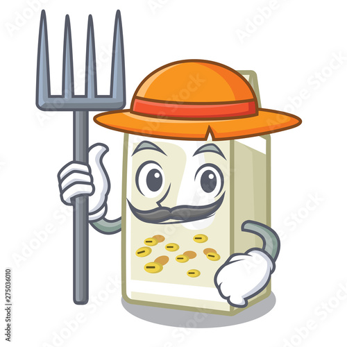 Farmer soy milk in a cartoon box