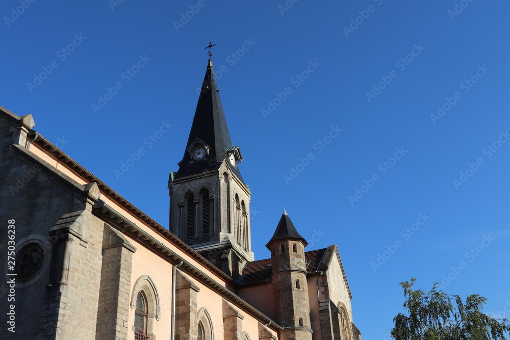 Eglise catholique Saint Clair dans le village de Brignais - Département du Rhône - France