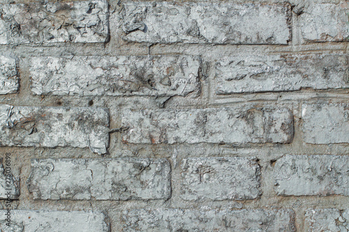 Background of brick wall texture painted silver paint