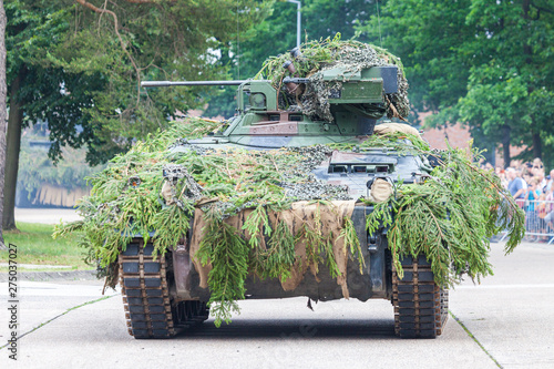 Billede på lærred AUGUSTDORF / GERMANY - JUNE 15, 2019: German infantry fighting vehicle Marder drives on a tactic demonstration at public event Day of the Bundeswehr 2019