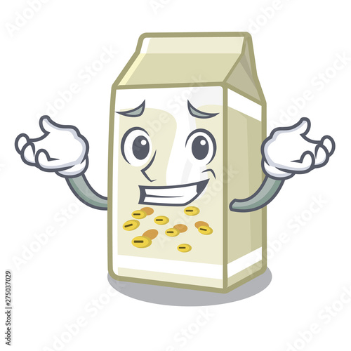 Grinning soy milk isolated with the character