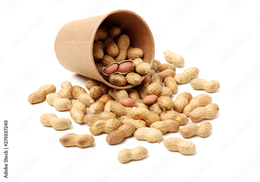Peanuts on a white background Peanuts on a white background