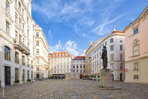 morning view of Jewish Square (Judenplatz) in Vienna, Austria.