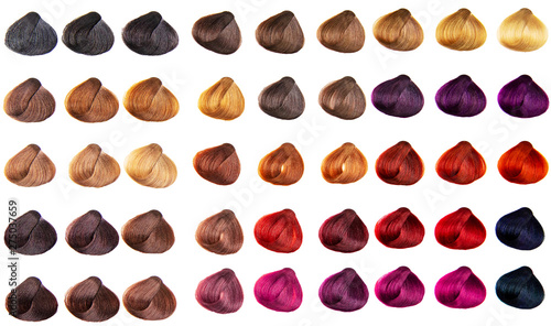 Obraz na plátně Hair palette dyed different colors