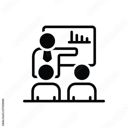 Black solid icon for company meeting