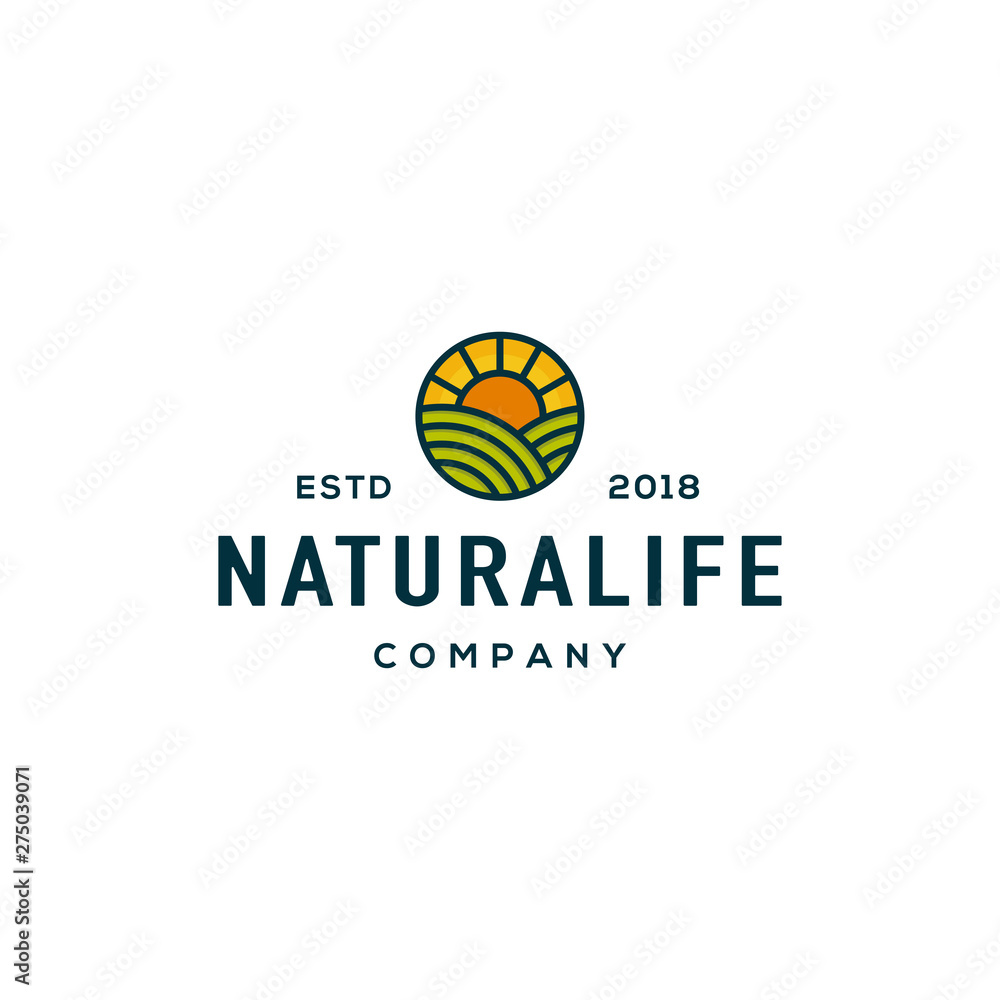 Fototapeta premium Agriculture logo design concept. Farm Logo design concept.
