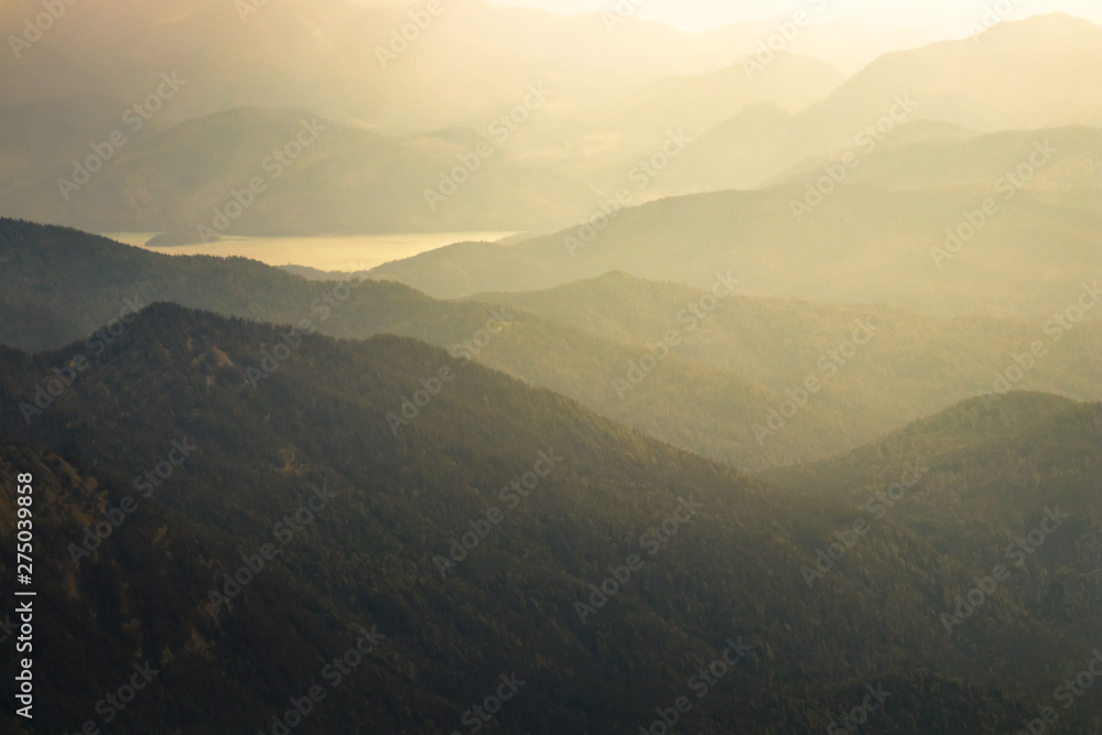 Panoramic view of the European Alps from the top of Zugspitze on a sunny summer day Panoramic view of the European Alps from the top of Zugspitze on a sunny summer day
