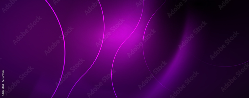 Shiny neon lights, dark abstract background with blurred magic neon light curved lines Shiny neon lights, dark abstract background with blurred magic neon light curved lines