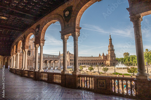  beautiful Plaza de Espana in Seville. Andalusia, Spain.