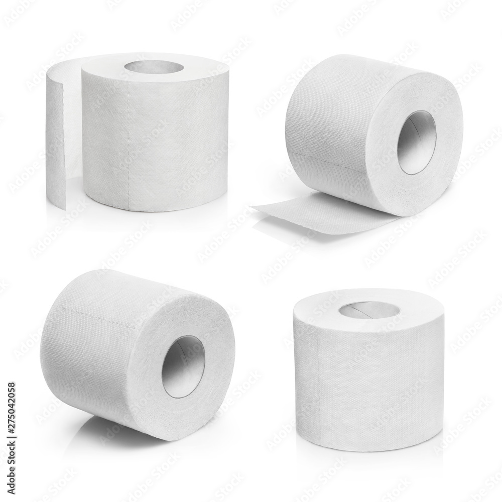 Set of white toilet paper rolls, isolated on white background Set of white toilet paper rolls, isolated on white background