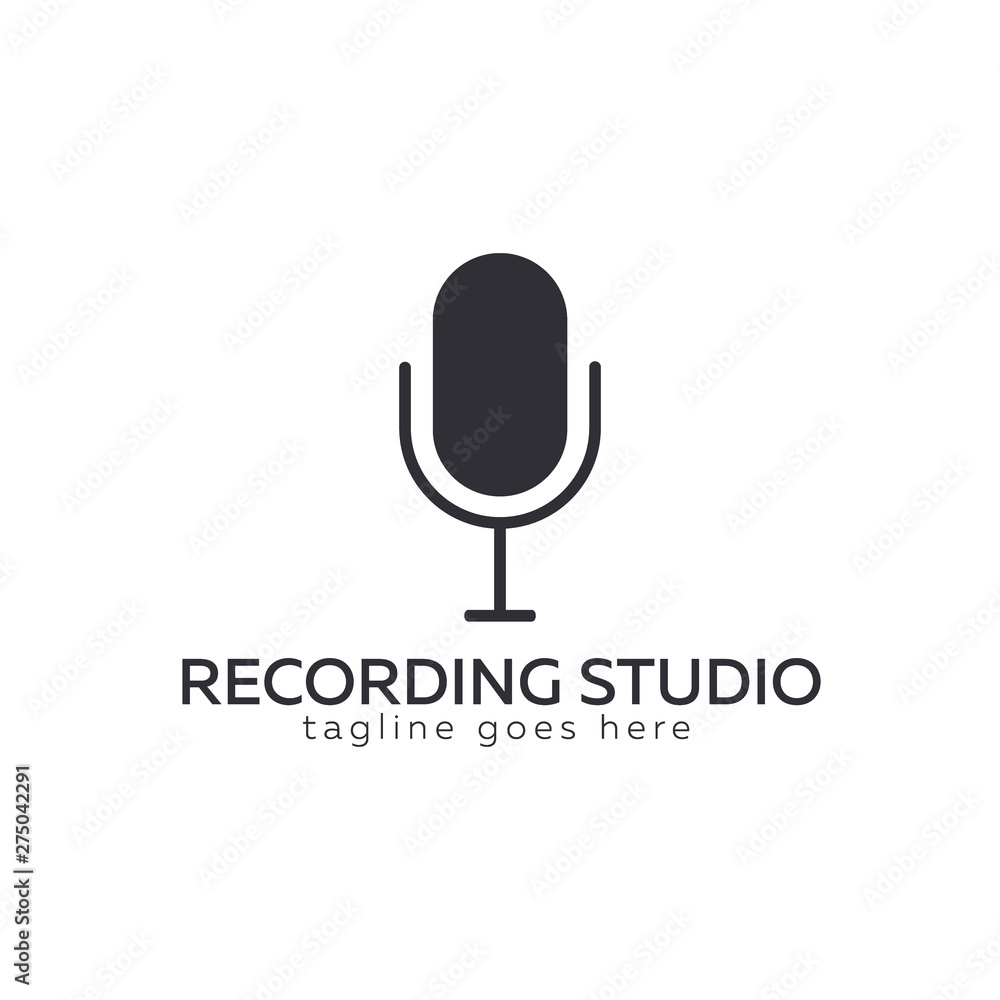 Mic logo for Radio or Podcast Studio, Microphone icon. Mic logo for Radio or Podcast Studio, Microphone icon.