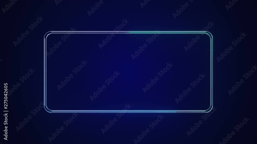 Abstract background blue spectrum loop animation light glowing box LED screens projection technology. Abstract background blue spectrum loop animation light glowing box LED screens projection technology.