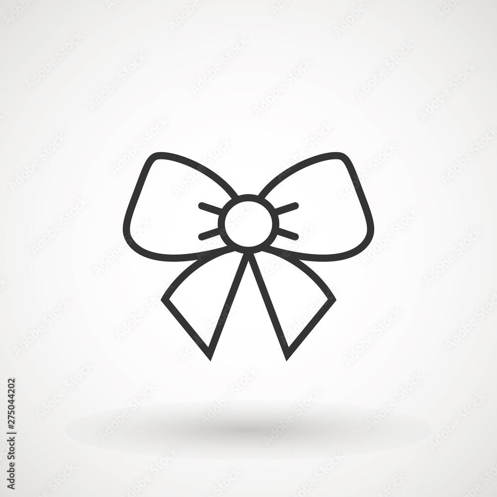 Ribbon Bow Vector Icon. Black gift bow silhouette. Template design for surprise, celebration event, presents, birthday, Christmas Ribbon Bow Vector Icon. Black gift bow silhouette. Template design for surprise, celebration event, presents, birthday, Christmas