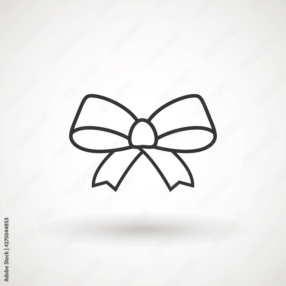 Ribbon Bow Vector Icon. Black gift bow silhouette. Template design for surprise, celebration event, presents, birthday, Christmas Ribbon Bow Vector Icon. Black gift bow silhouette. Template design for surprise, celebration event, presents, birthday, Christmas
