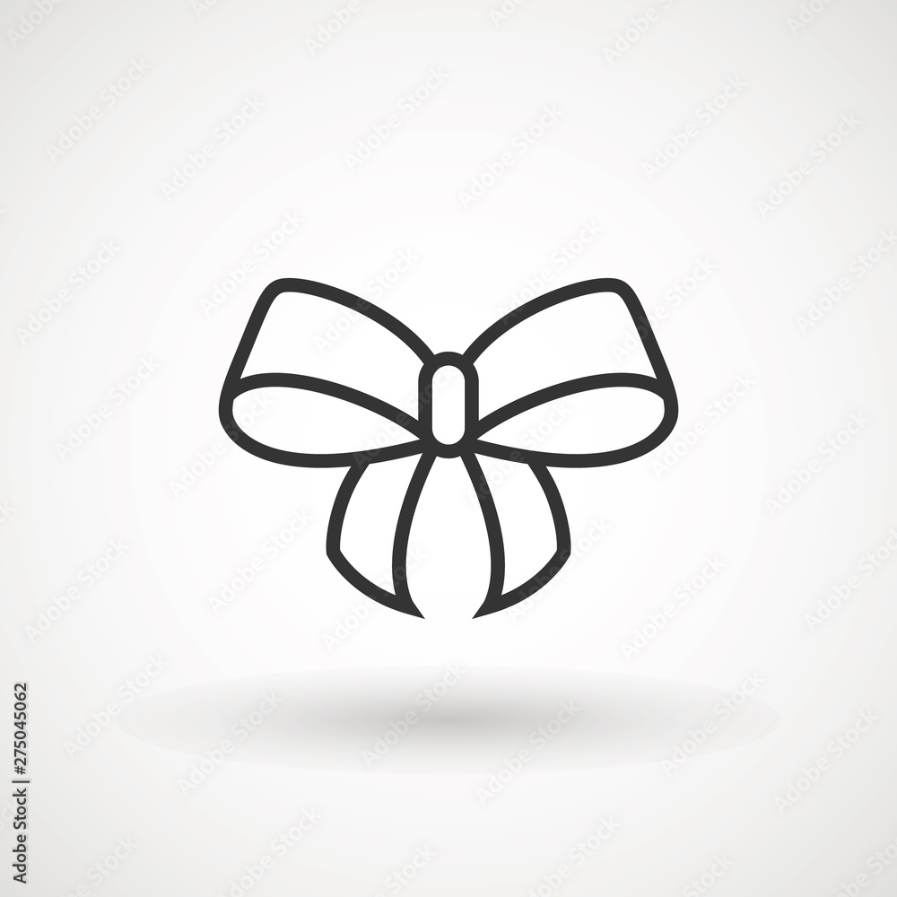 Ribbon Bow Vector Icon. Black gift bow silhouette. Template design for surprise, celebration event, presents, birthday, Christmas Ribbon Bow Vector Icon. Black gift bow silhouette. Template design for surprise, celebration event, presents, birthday, Christmas