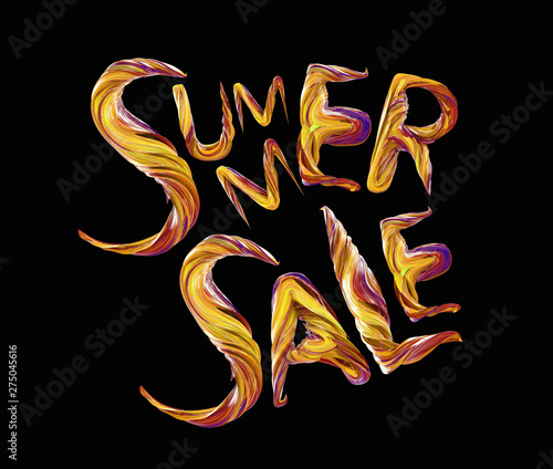 Summer art typography for advertising and sale promotions, Summer sale art typography (ID: 275045616)