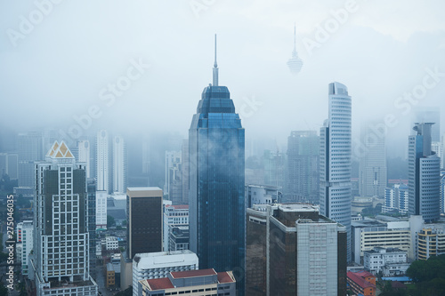 Photography Misty morning in kuala lumpur city