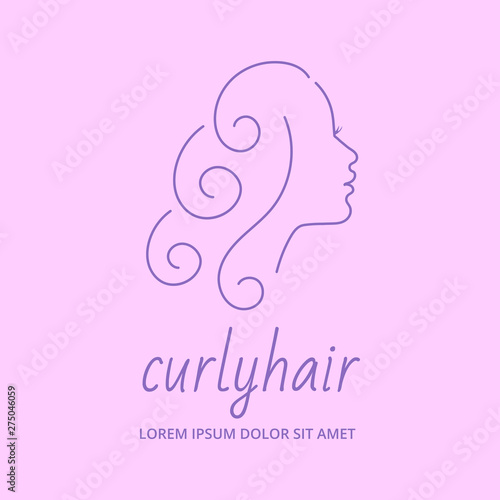 Curly hair woman logo