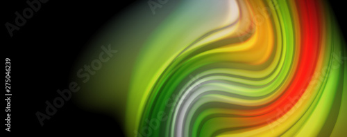 Fototapeta Naklejka Na Ścianę i Meble -  Fluid liquid color wave lines, glowing colorful light effect, abstract composition template. Geometric technology abstract pattern. Movement concept