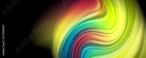 Abstract wave lines fluid rainbow style color stripes on black background. Artistic illustration for presentation  app wallpaper  banner or poster