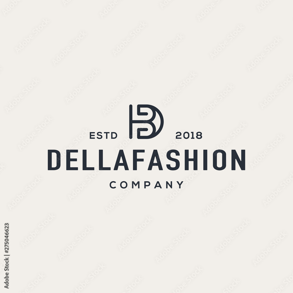 Monogram B & D logo design concept. Universal monogram logo. Suitable for fashion logo.