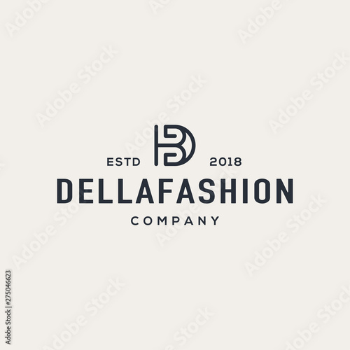 Monogram B & D logo design concept. Universal monogram logo. Suitable for fashion logo.