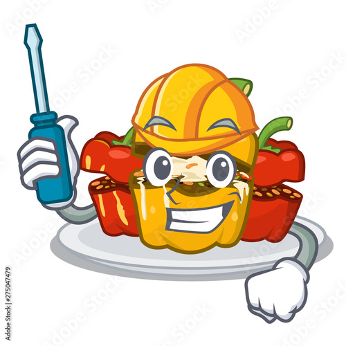 Automotive stuffed pepper in the character shape