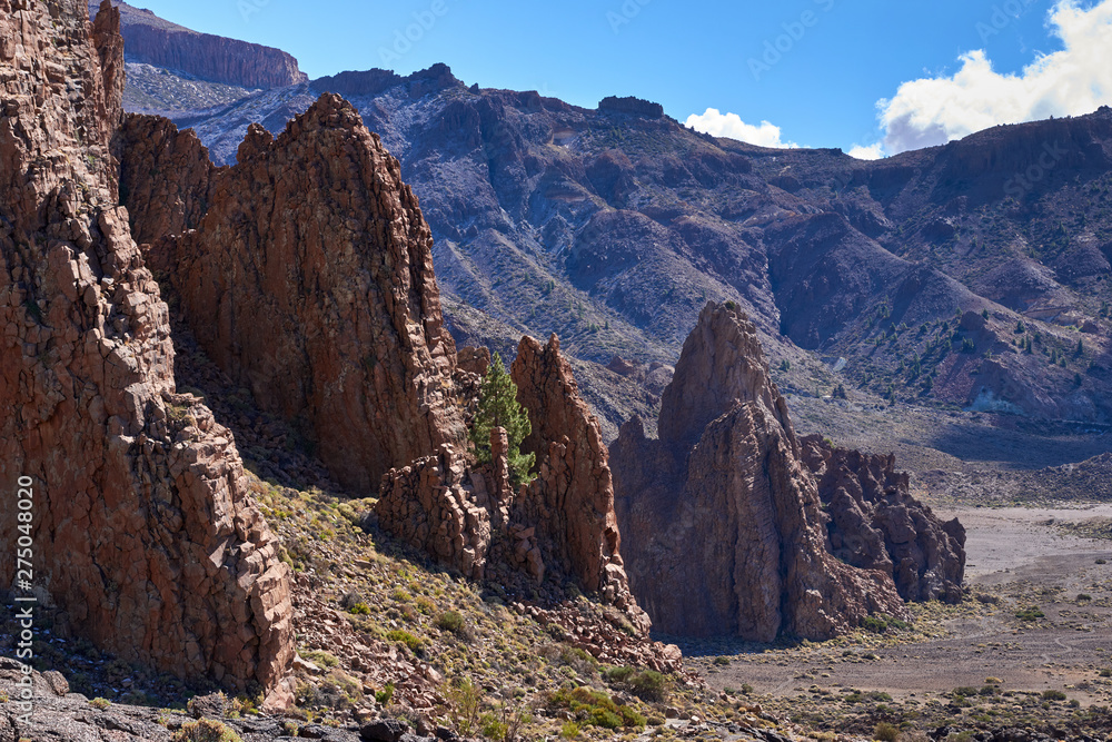 Teide National Park Roques de Garcia in Tenerife at Canary Islands