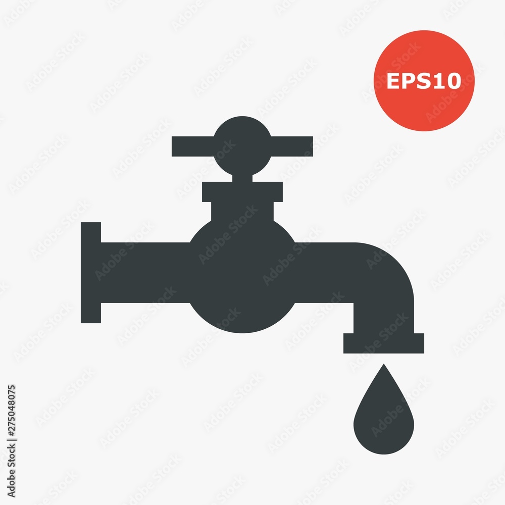Water tap icon. Vector illustration in flat style. Water tap icon. Vector illustration in flat style.
