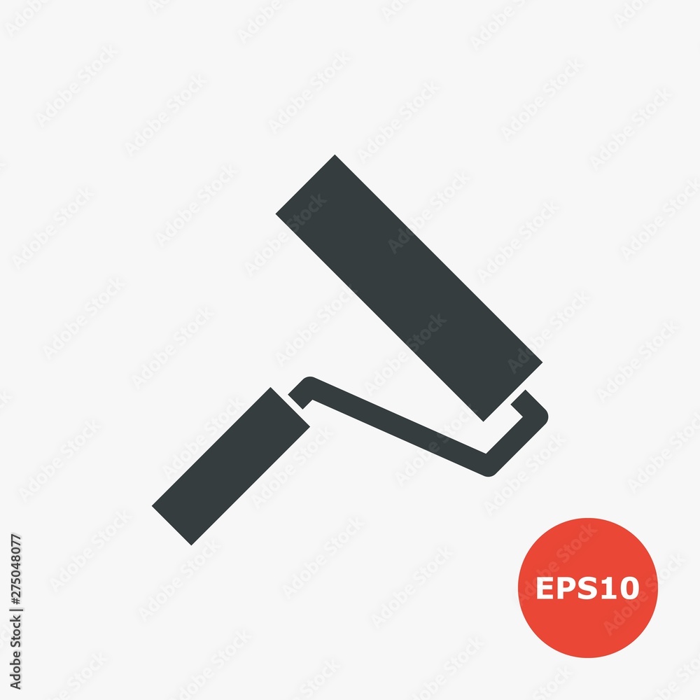 Paint roller icon. Vector illustration in flat style. Paint roller icon. Vector illustration in flat style.